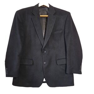 Jos. A Bank Men's Size 46R Blazer 100% Camel Hair 2 Button Lined Black Jacket
